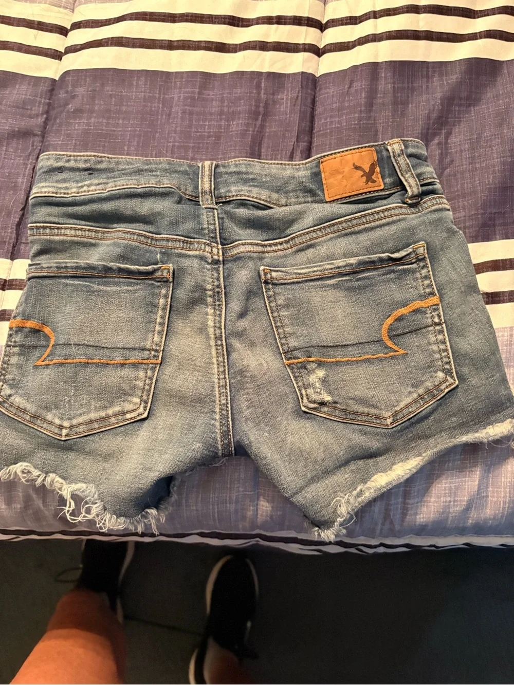 American Eagle Outfitters Light Wash Distressed Denim Cutoff Shorts